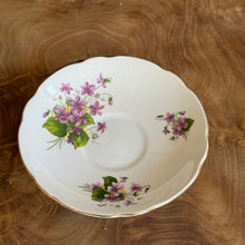 Load image into Gallery viewer, Regency English Bone China. Made in England. Violets Single Saucer.