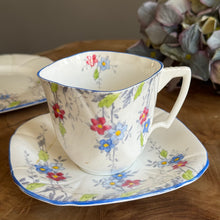 Load image into Gallery viewer, Wellington Fine Bone China. Made in England. Art Deco Square Tea Trio