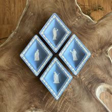 Load image into Gallery viewer, RARE FIND. Wedgwood Jasperware. Made in England. Blue&white Diamond dish. Set of 4