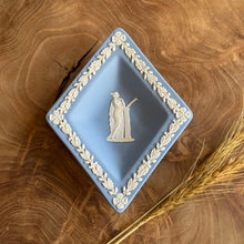 Load image into Gallery viewer, RARE FIND. Wedgwood Jasperware. Made in England. Blue&white Diamond dish. Set of 4
