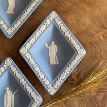 Load image into Gallery viewer, RARE FIND. Wedgwood Jasperware. Made in England. Blue&white Diamond dish. Set of 4