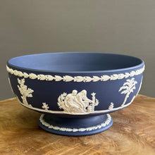 Load image into Gallery viewer, RARE FIND. Wedgwood Jasperware. Made in England. Portland Blue Pedestal Bowl