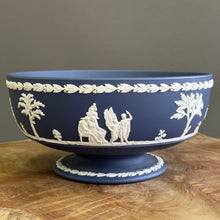 Load image into Gallery viewer, RARE FIND. Wedgwood Jasperware. Made in England. Portland Blue Pedestal Bowl