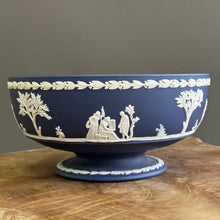 Load image into Gallery viewer, RARE FIND. Wedgwood Jasperware. Made in England. Portland Blue Pedestal Bowl