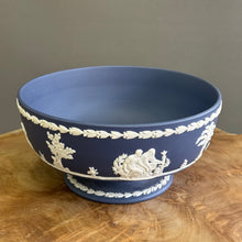 Load image into Gallery viewer, RARE FIND. Wedgwood Jasperware. Made in England. Portland Blue Pedestal Bowl