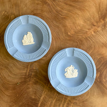 Load image into Gallery viewer, Wedgwood Jasperware. Made in England. Blue&white Round dish ashtrays. Set of 2