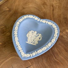 Load image into Gallery viewer, RARE FIND. Wedgwood Jasperware. Made in England. Blue&white Heart shaped dish. Set of 4