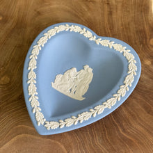 Load image into Gallery viewer, RARE FIND. Wedgwood Jasperware. Made in England. Blue&white Heart shaped dish. Set of 4
