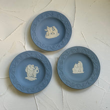 Load image into Gallery viewer, RARE FIND. Wedgwood Jasperware. Made in England. Blue&white Round dish. Set of 3