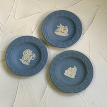 Load image into Gallery viewer, RARE FIND. Wedgwood Jasperware. Made in England. Blue&white Round dish. Set of 3