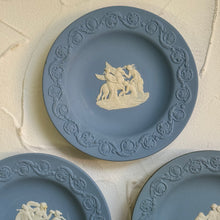 Load image into Gallery viewer, RARE FIND. Wedgwood Jasperware. Made in England. Blue&white Round dish. Set of 3