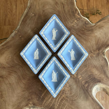 Load image into Gallery viewer, RARE FIND. Wedgwood Jasperware. Made in England. Blue&white Diamond dish. Set of 4