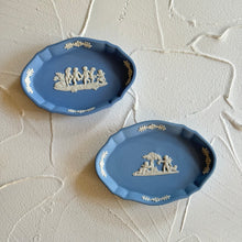 Load image into Gallery viewer, Wedgwood Jasperware. Made in England. Blue&white Petal-shaped pin dish. Set of 2