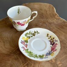 Load image into Gallery viewer, Royal Doulton fine bone China, Made in England, Flowers of the Year cup and saucer set. Frebruary
