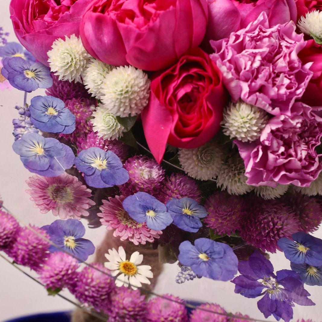 透明壓花三文治牡丹花束| 花藝設計大師班 |Transparent Floral Sandwich Peonies Bouquets A Floral Design Masterclass